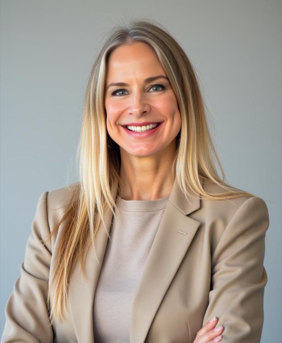 Jeannine Pearce Clark, M.Ed., LMHC, smiling in a tan blazer